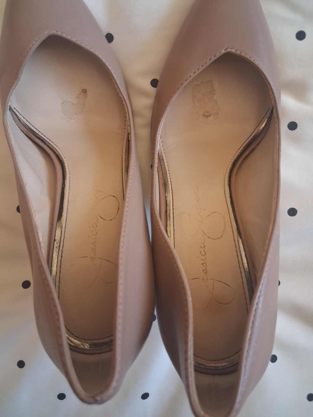 Jessica Simpson Beige Pointed-Toe Pumps - Picture 6 of 8